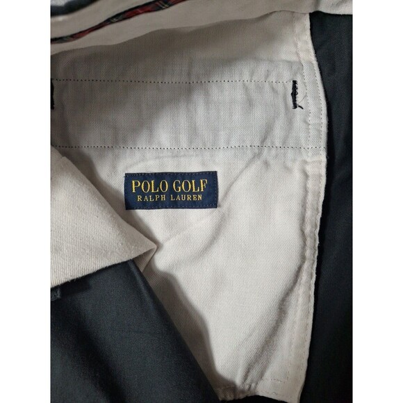 Polo Golf Ralph Lauren Pants Mens 36x32 Navy Blue Flat Front Classic Fit Preppy - Picture 7 of 11